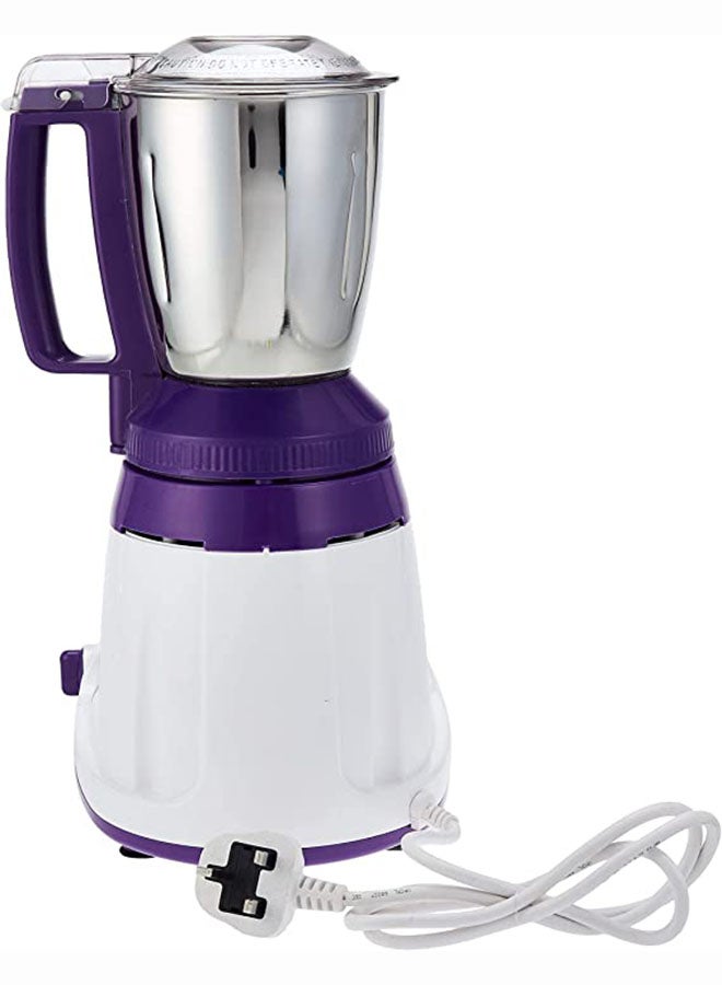 GEEPAS - Multifunctional Mixer Grinder Stainless Steel Jars with Lockable Lid Perfect for Dry and Wet Fine Grinding  3 Speed powerful motor 1.5 L 750 W GSB44067 White/Purple/Silver - Image 1