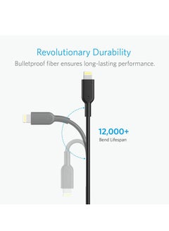 PowerlineII With Lightning Connector 3ft Black - v1667826477/N45498606A_3