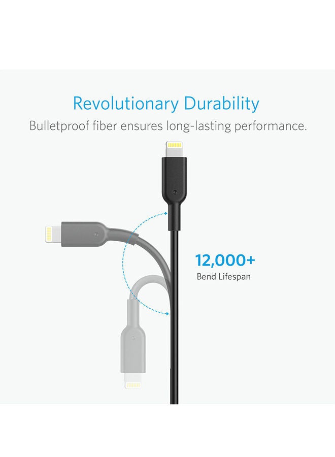 Anker - PowerlineII With Lightning Connector 3ft Black - Image 1