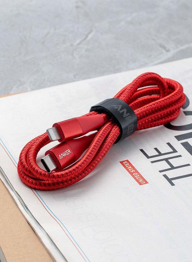 Anker - PowerLine +II USB-C Cable to  Lightning  3ft Red - Image 1