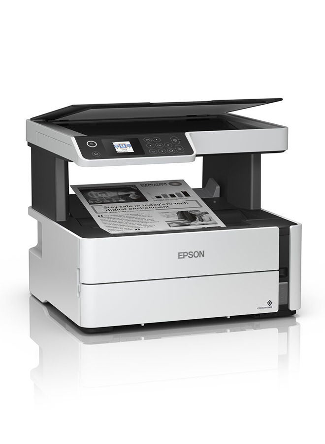 EPSON - Ecotank M3170 Mono Print/Scan/Copy/Fax Wi-Fi Tank Printer White/Black - Image 1