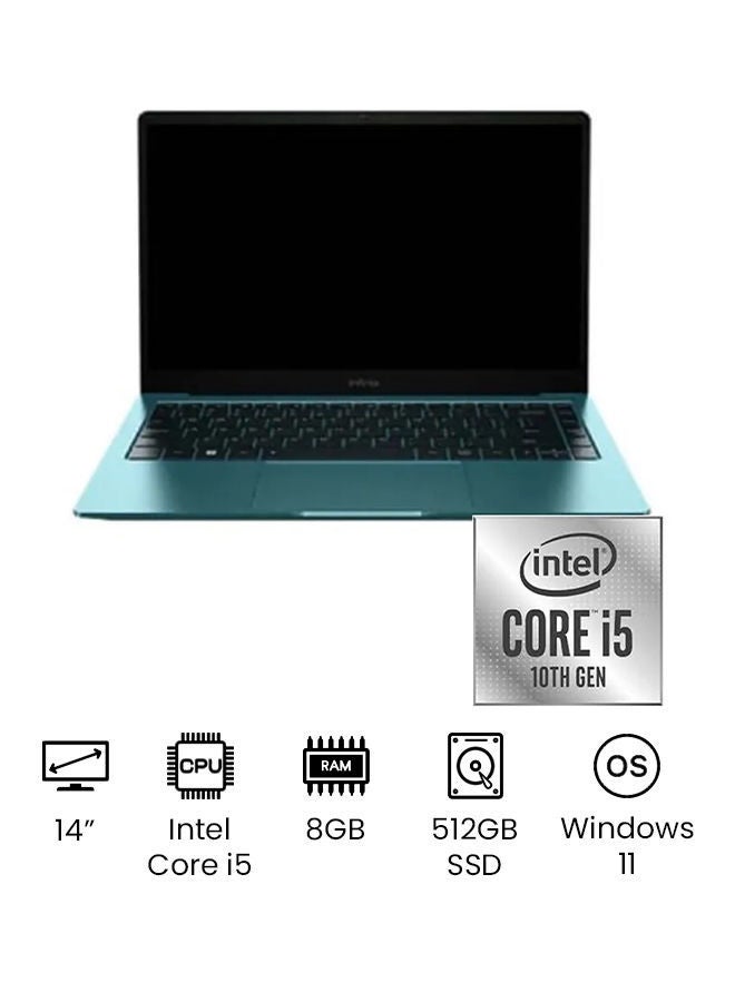Infinix - Inbook X2 Laptop 14-Inch Display, Core i5-1035G1 Processor/8GB RAM/512GB SSD/Integrated Graphics Card English/Arabic English/Arabic Blue - Image 1