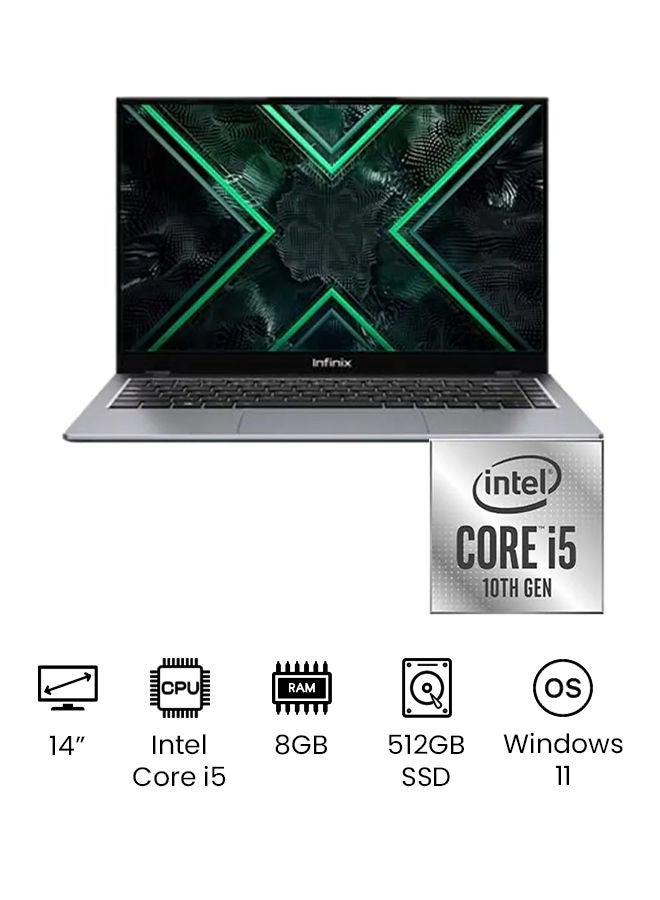 Inbook X2 Laptop 14-Inch Display, Core i5-1035G1 Processor/8GB RAM/512GB SSD/Integrated Graphics Card English/Arabic English/Arabic Grey