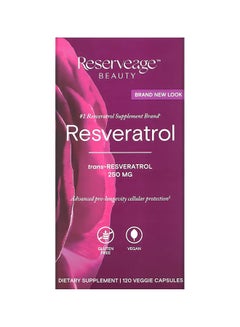 Resveratrol With Active Trans-Resveratrol 250 mg - 120 Veggie Capsules
