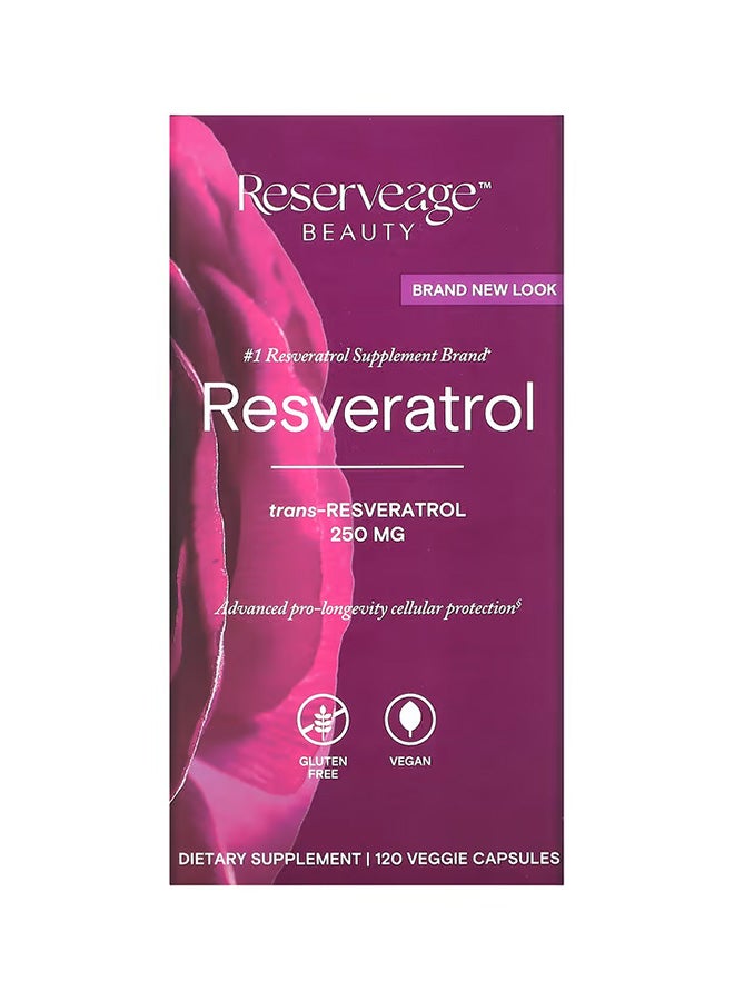 ReserveAge Nutrition - Resveratrol With Active Trans-Resveratrol 250 mg - 120 Veggie Capsules - Image 1