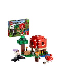 6379563 Minecraft The Mushroom House Building Kit And Toy House Playset; Cool Gamer Gift For Minecraft Players With Alex, A Mushroom And A Spider Jockey; Great Lego Gift For Kids And Players Aged 8+ (272 Pieces) 21179 8+ Years