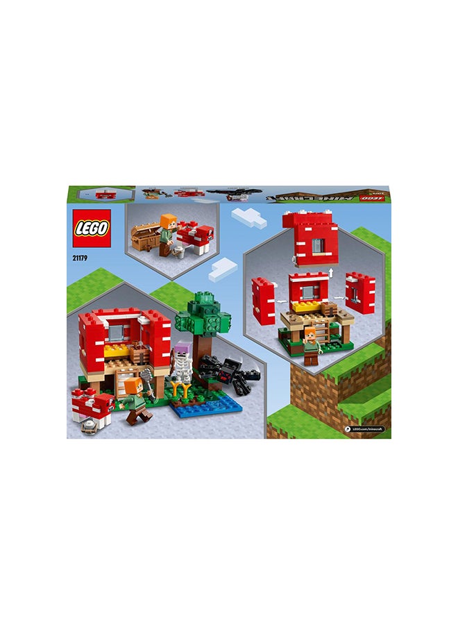 LEGO - 6379563 Minecraft The Mushroom House Building Kit And Toy House Playset; Cool Gamer Gift For Minecraft Players With Alex, A Mushroom And A Spider Jockey; Great Lego Gift For Kids And Players Aged 8+ (272 Pieces) 21179 8+ Years - Image 1