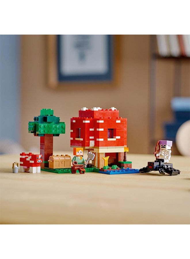 LEGO - 6379563 Minecraft The Mushroom House Building Kit And Toy House Playset; Cool Gamer Gift For Minecraft Players With Alex, A Mushroom And A Spider Jockey; Great Lego Gift For Kids And Players Aged 8+ (272 Pieces) 21179 8+ Years - Image 1