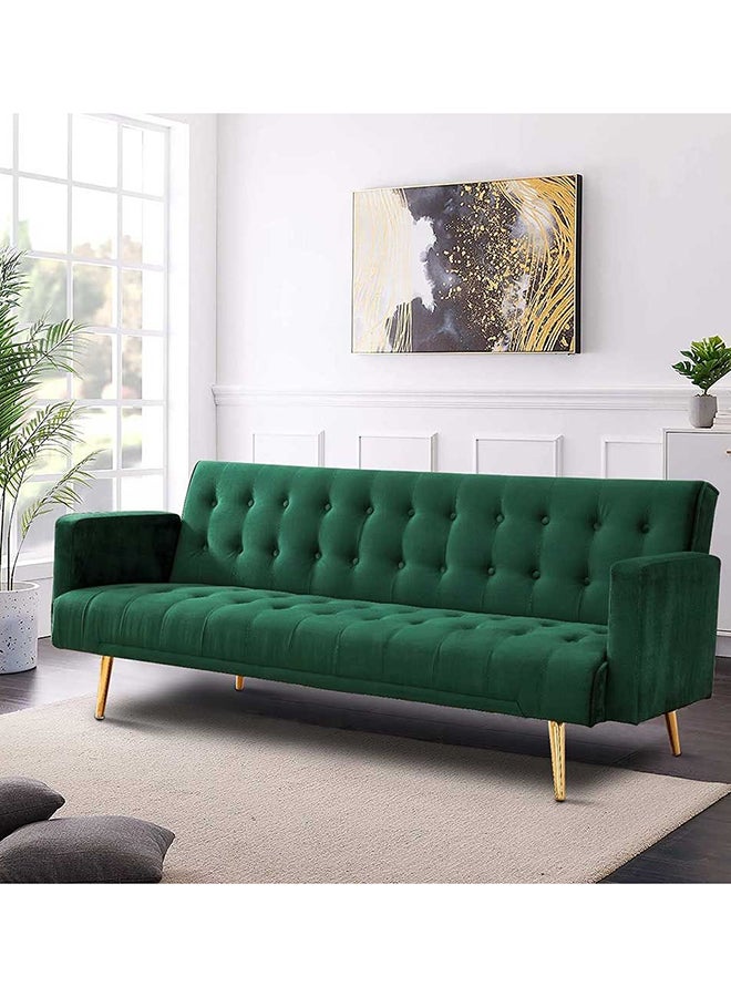 DANUBE HOME Claude 3 Seat Fabric Sleeping Sofabed Metal Leg Three Seater Convertible Sofa Cum Bed Green 191x81x75.5cm  - Image 1