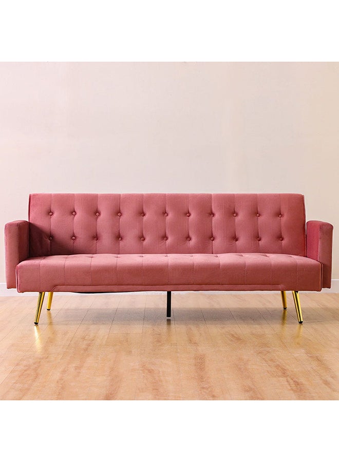 DANUBE HOME Claude 3 Seat Fabric Sleeping Sofabed Metal Leg Three Seater Convertible Sofa Cum Bed Rose 191x81x75.5cm  - Image 2