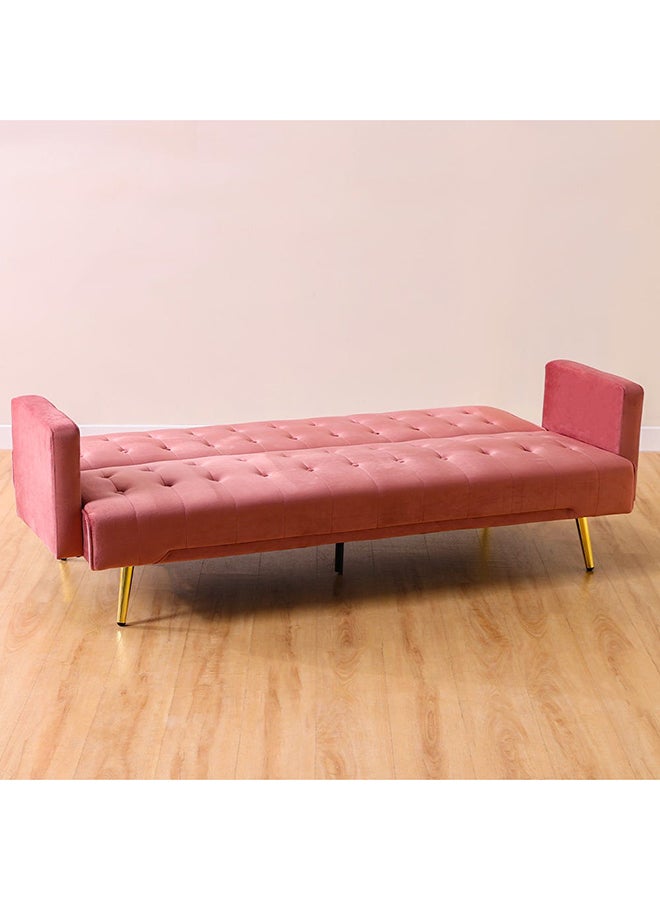 DANUBE HOME Claude 3 Seat Fabric Sleeping Sofabed Metal Leg Three Seater Convertible Sofa Cum Bed Rose 191x81x75.5cm  - Image 4