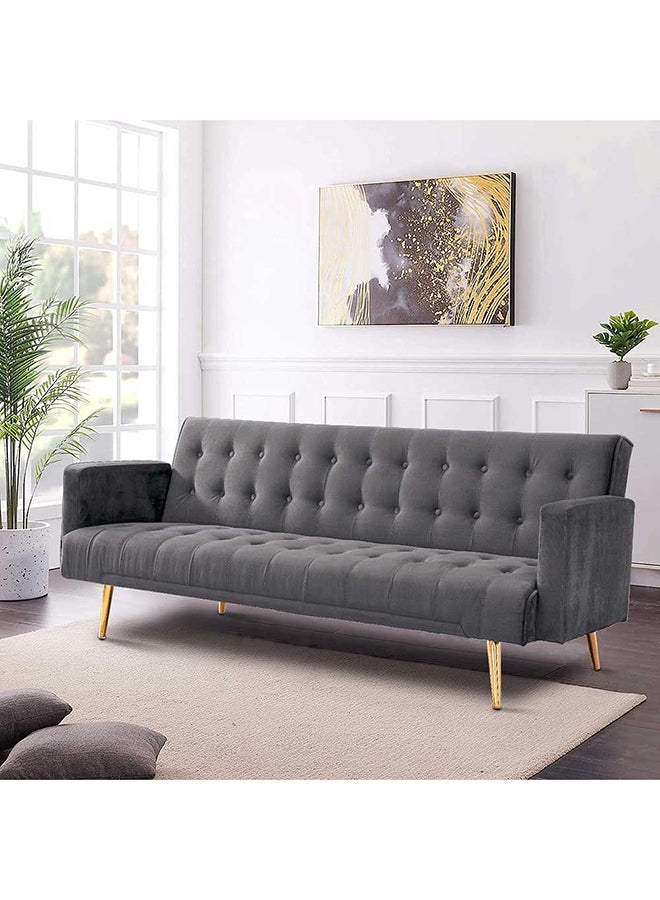 DANUBE HOME Claude 3 Seat Fabric Sleeping Sofabed Metal Leg Three Seater Convertible Sofa Cum Bed Grey 191x81x75.5cm  - Image 1