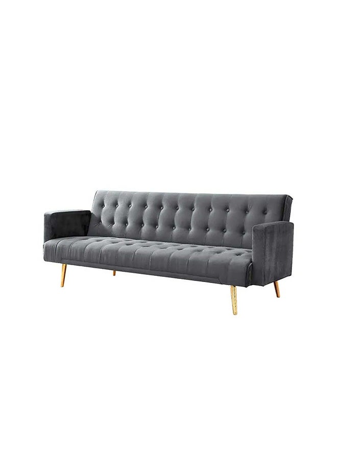 DANUBE HOME Claude 3 Seat Fabric Sleeping Sofabed Metal Leg Three Seater Convertible Sofa Cum Bed Grey 191x81x75.5cm  - Image 5