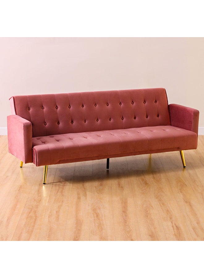DANUBE HOME Claude 3 Seat Fabric Sleeping Sofabed Metal Leg Three Seater Convertible Sofa Cum Bed Rose 191x81x75.5cm  - Image 3
