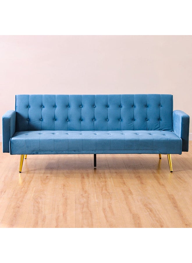 DANUBE HOME Claude 3 Seat Fabric Sleeping Sofabed Metal Leg Three Seater Convertible Sofa Cum Bed Ocean Blue 191x81x75.5cm  - Image 2