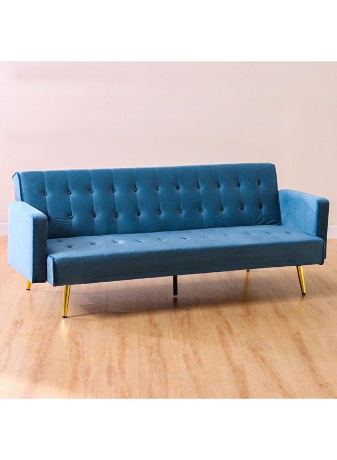 DANUBE HOME Claude 3 Seat Fabric Sleeping Sofabed Metal Leg Three Seater Convertible Sofa Cum Bed Ocean Blue 191x81x75.5cm  - Image 3