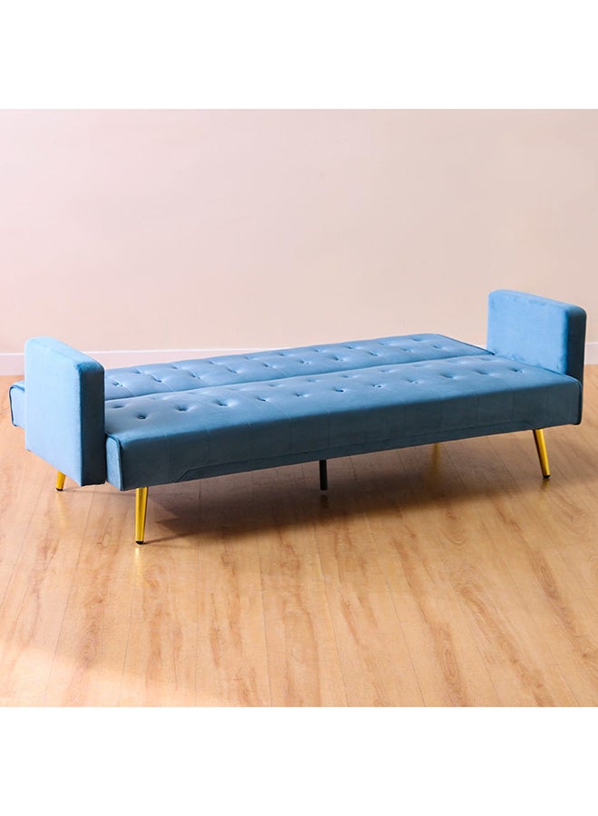 DANUBE HOME Claude 3 Seat Fabric Sleeping Sofabed Metal Leg Three Seater Convertible Sofa Cum Bed Ocean Blue 191x81x75.5cm  - Image 4