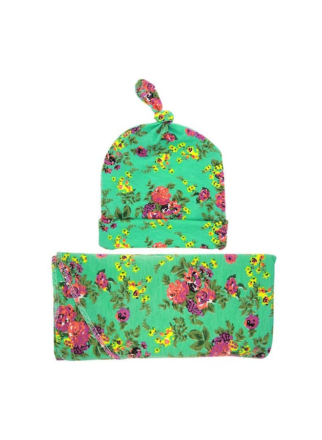 Cute Floral Pattern Hooded Skin-Friendly Breathable Baby Swaddling Blanket - Image 3