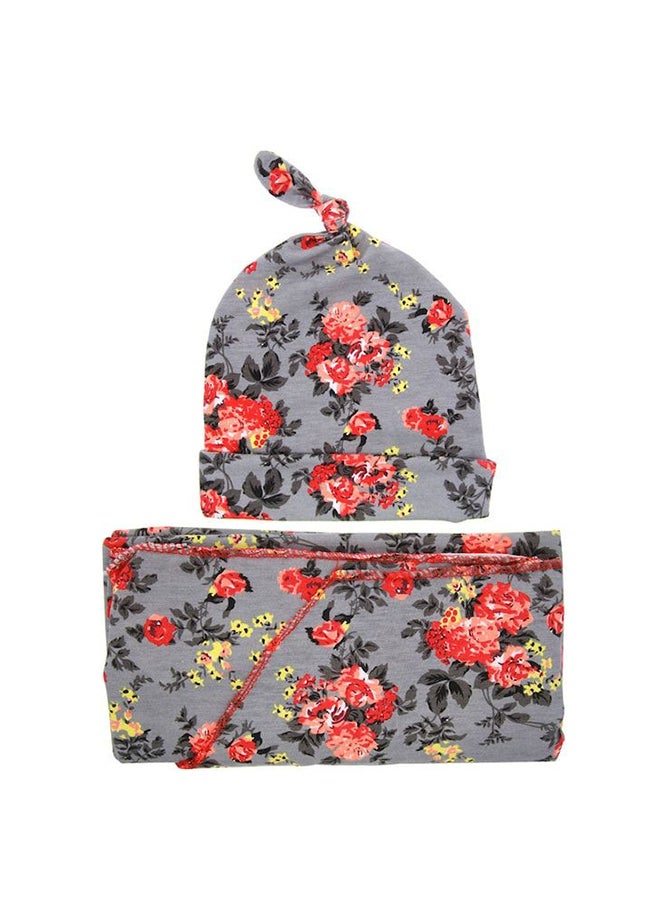 Cute Floral Pattern Hooded Skin-Friendly Breathable Baby Swaddling Blanket - Image 4