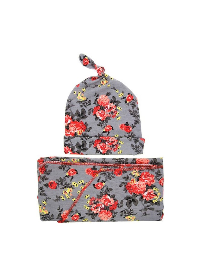 Cute Floral Pattern Hooded Skin-Friendly Breathable Baby Swaddling Blanket - Image 4