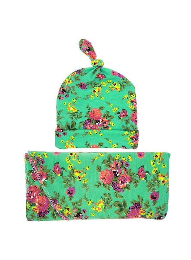Cute Floral Pattern Hooded Skin-Friendly Breathable Baby Swaddling Blanket - Image 3
