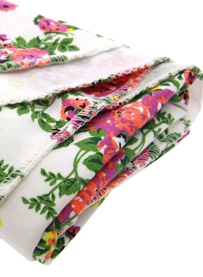 Cute Floral Pattern Hooded Skin-Friendly Breathable Baby Swaddling Blanket - Image 5