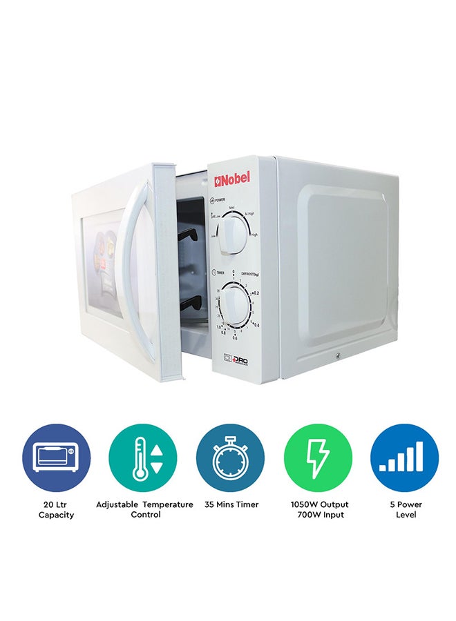Nobel Microwave Oven White 20 Litres Manual NMO20 20 L 800 W NMO20 White - Image 2