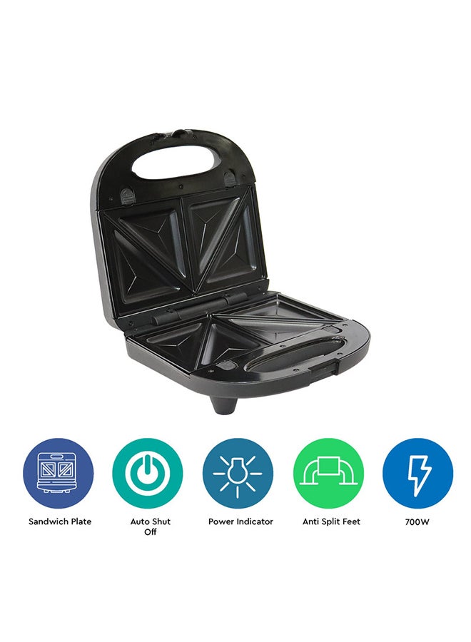Nobel - Sandwich Maker Grill+Waffle Plate NSM30G 700.0 W NSM30G Black/Silver - Image 1