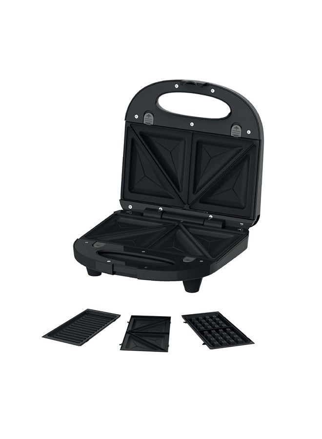 Nobel - Sandwich Maker Grill+Waffle Plate NSM30G 700.0 W NSM30G Black/Silver - Image 1