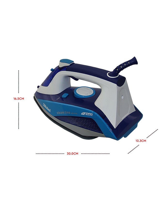 Nobel - Iron - Steam Blue Ceramic Sole Plate NSI28 2400.0 W NSI28 Blue/White - Image 1