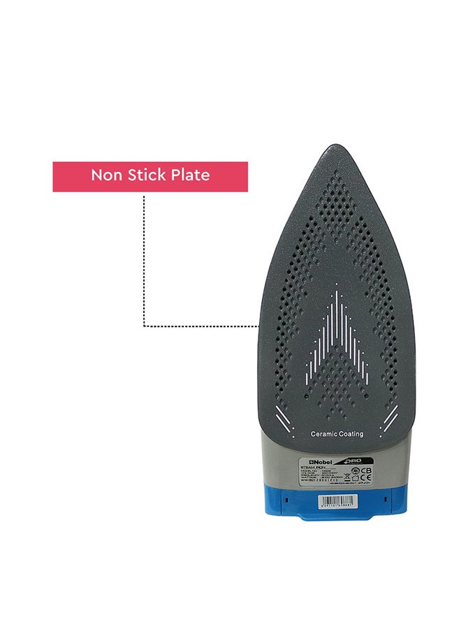 Nobel - Iron - Steam Blue Ceramic Sole Plate NSI28 2400.0 W NSI28 Blue/White - Image 1