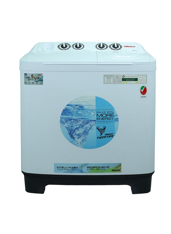 Nobel - 12/6 kg Twin Tub Semi-Automatic Washing Machine with 12 KG washwe and 6 KG spin capacity, Air-Dry Function, Ripple Pulsator, Bubble Maker, 500W Wash Power, 200W Spin Motor, Double Layer Tub 500 W NWM1301 White - Image 1