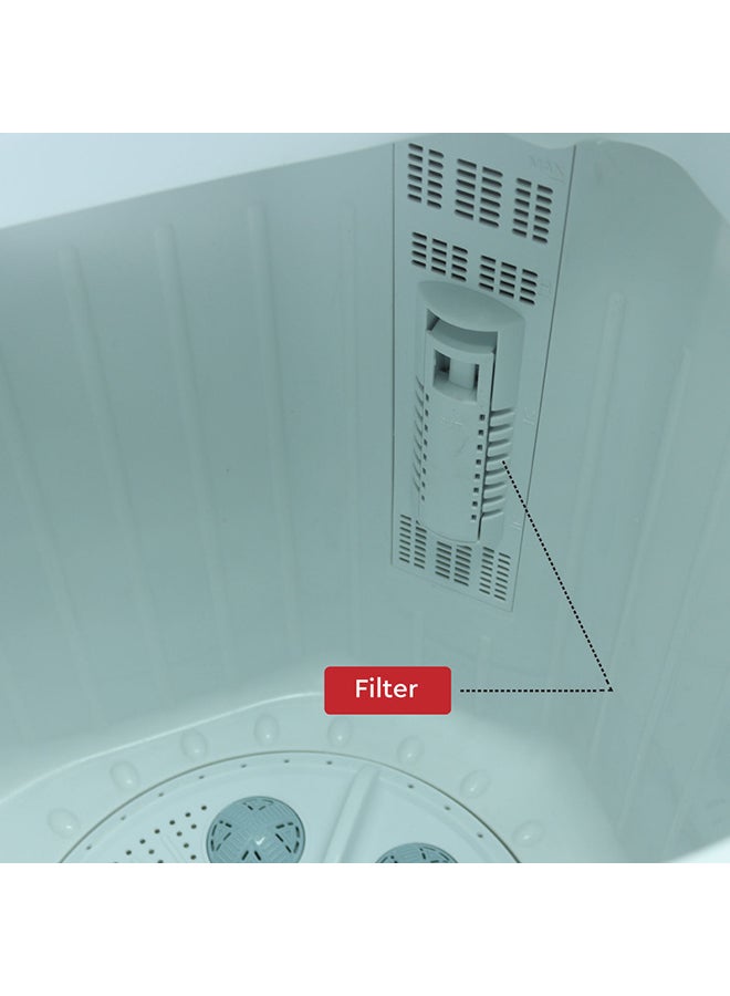 Nobel - 12/6 kg Twin Tub Semi-Automatic Washing Machine with 12 KG washwe and 6 KG spin capacity, Air-Dry Function, Ripple Pulsator, Bubble Maker, 500W Wash Power, 200W Spin Motor, Double Layer Tub 500 W NWM1301 White - Image 1