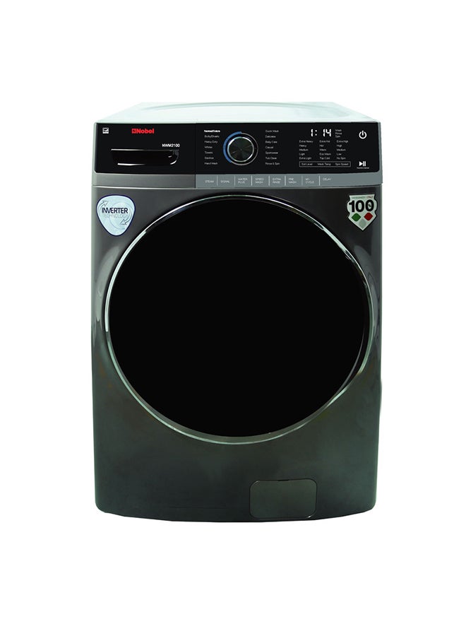 21 Kg Front Load Fully Automatic Washer, Drum Material S/Steel, Vibration Reduction, Touch Control Panel, LED Control Panel, Chrome Door, 9 Number of Wash Option, 70% Spin Dryer, 68.6 x 101.1 x 86.8 cm 21 kg NWM2100 Gray - v1667909007/N49060686A_9