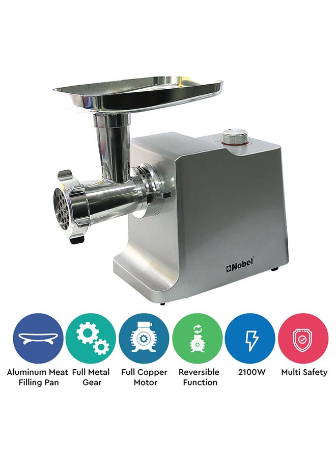 Nobel Meat Grinder 2100 W NMG3000 Silver  - Image 2