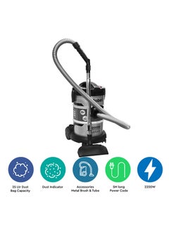 Vacuum Cleaner Made in Turkey Drum Type with Air Speed Control 360° Hose Rotating Low Noise with Extra long Power Code 25 L 2200 W NVC2600 Grey/Black - v1667909106/N53347862A_2