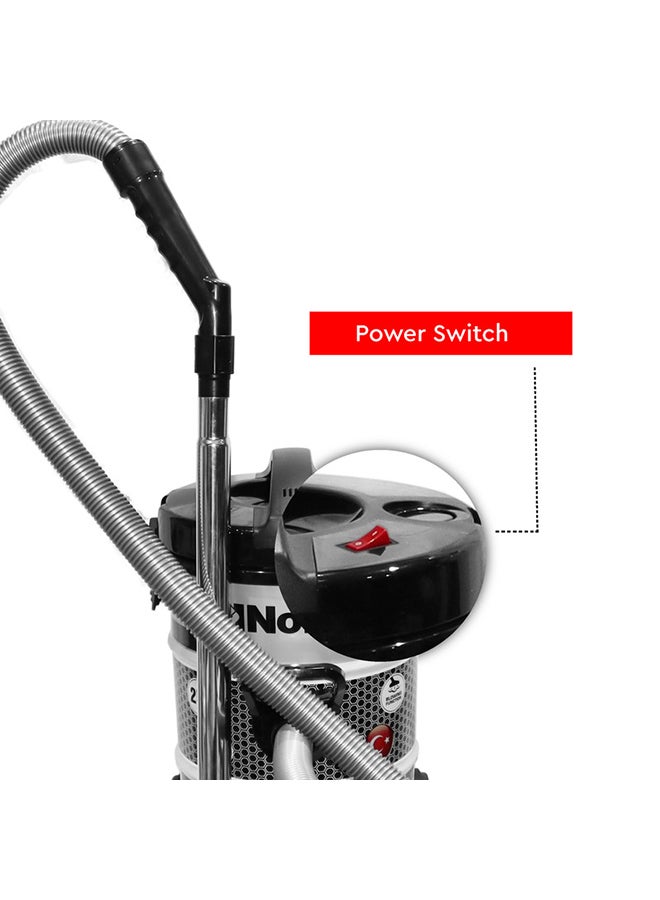 Vacuum Cleaner Made in Turkey Drum Type with Air Speed Control 360° Hose Rotating Low Noise with Extra long Power Code 25 L 2200 W NVC2600 Grey/Black - v1667909106/N53347862A_5