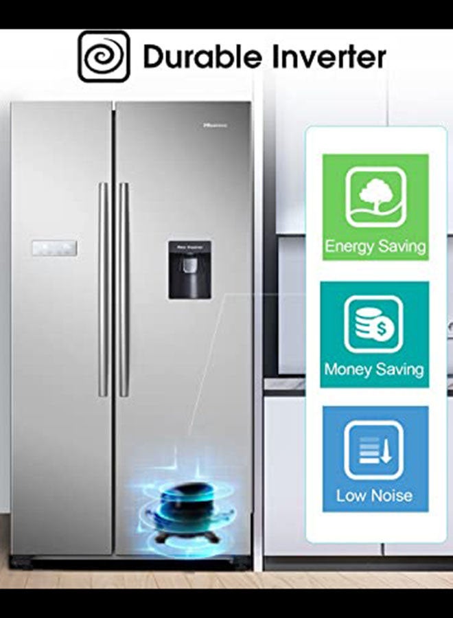 هايسنس - ثلاجة ببابين 240 W RS741N4WSU فضي - Image 1