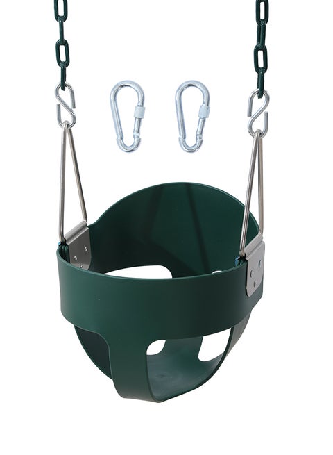 High Back Full Bucket Swing With Chain And Quick Link Hook 31x26x186cm