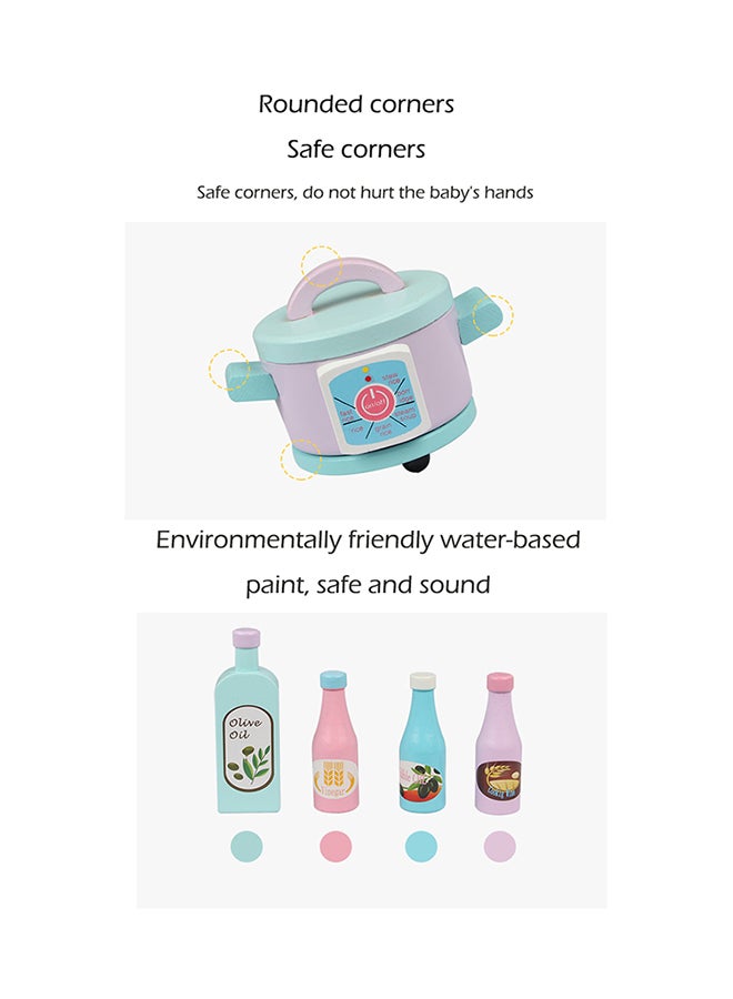 شيانغ يو مجموعة طاولة طبخ خشبية كبيرة لعبة تظاهرية وثلاجة ومطبخ خشبي للأطفال - Image 5