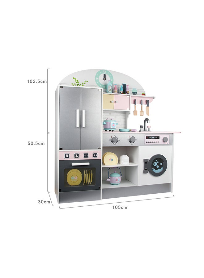 شيانغ يو مجموعة ألعاب مطبخ خشبية كبيرة مقاس 30 × 105 × 102.5 سم 30x105x102.5سم - Image 2