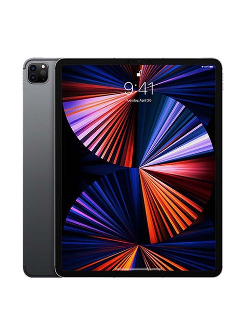 iPad Pro 2021 (الجيل الخامس) مقاس 12.9 بوصة، شريحة M1، سعة 256 جيجابايت، واي فاي، شبكة 5G، رمادي فضائي مع تطبيق Facetime - إصدار الشرق الأوسط