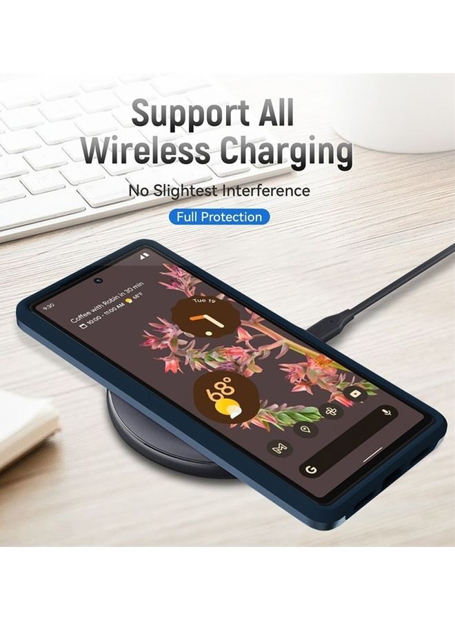 MARGOUN Google Pixel 6 Pro Hybrid Case with Magnetic Metal Ring Holder Kickstand Rugged Military Drop Protection Cover Blue - Image 4