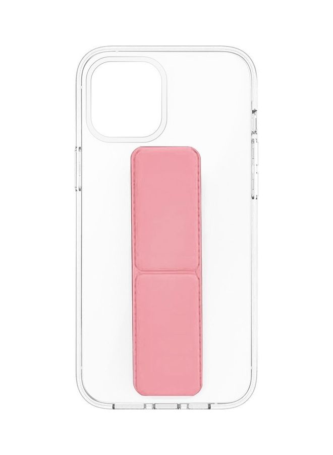 MARGOUN - Apple iPhone 14 Plus Case With Hand Grip Foldable Magnetic Kickstand Wrist Strap Finger Grip Cover 6.7 Inch Clear/Pink - Image 1