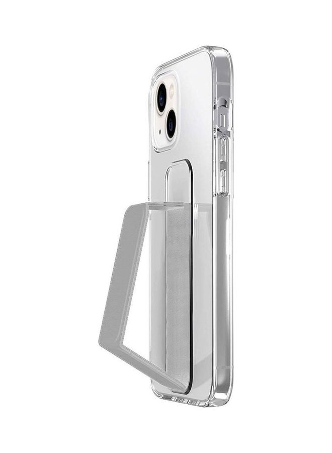 MARGOUN Hand Grip Foldable Magnetic Kickstand Wrist Strap Finger Grip Case Cover For Apple iPhone 14 Plus 6.7 inch Clear/Grey - Image 5