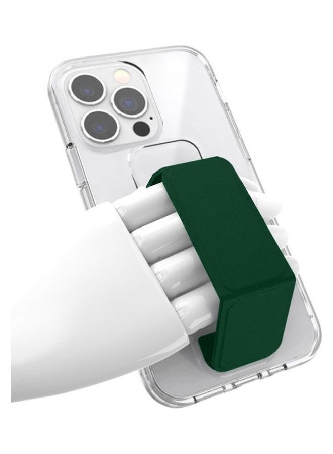 MARGOUN Hand Grip Foldable Magnetic Kickstand Wrist Strap Finger Grip Case Cover For Apple iPhone 14 Pro Max 6.7 inch Clear/Green - Image 2