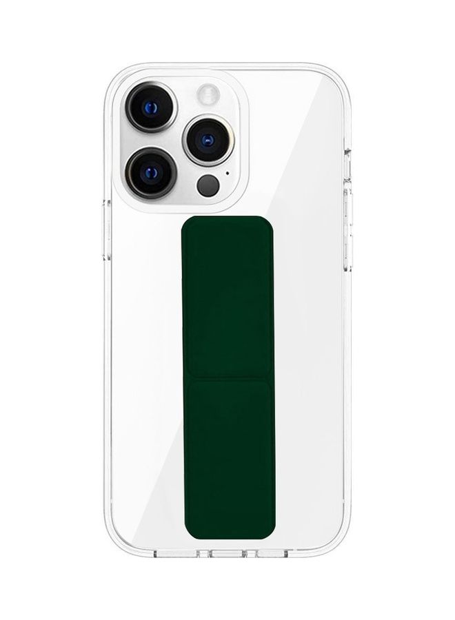 MARGOUN Hand Grip Foldable Magnetic Kickstand Wrist Strap Finger Grip Case Cover For Apple iPhone 14 Pro Max 6.7 inch Clear/Green - Image 3