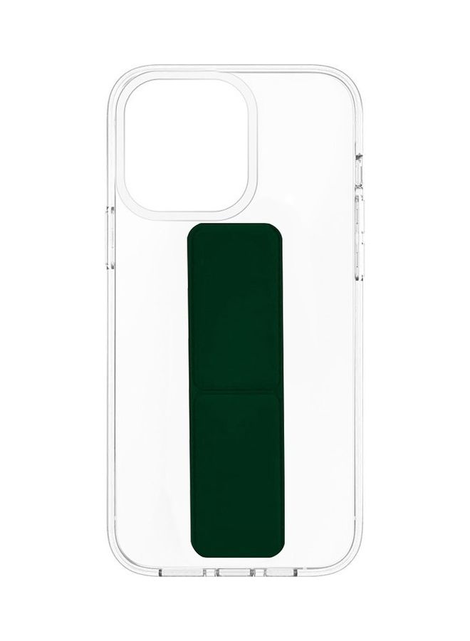 MARGOUN Hand Grip Foldable Magnetic Kickstand Wrist Strap Finger Grip Case Cover For Apple iPhone 14 Pro Max 6.7 inch Clear/Green - Image 4
