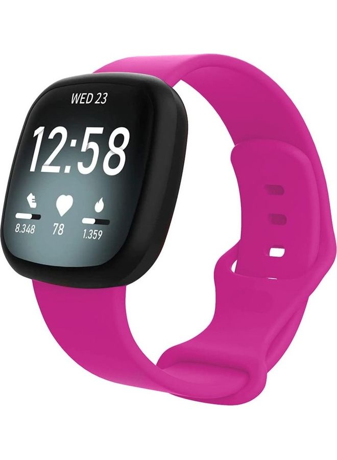 MARGOUN Fitbit Versa 3 Band / Fitbit Sense Band Soft Silicone Replacement Strap Watch Band Sport Wristband Hot Pink  - Image 1