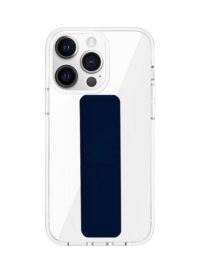 MARGOUN Apple iPhone 14 Pro Max Case With Hand Grip Foldable Magnetic Kickstand Wrist Strap Finger Grip Cover 6.7 Inch Clear/DarkBlue Clear/DarkBlue - Image 3